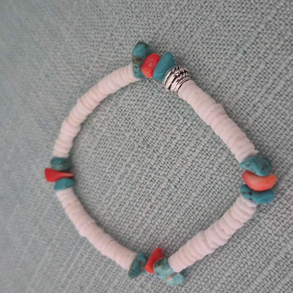 Shell, Turqouise, Coral, 3 Piece Jewelry Set, NATURAL - Picture 5 of 6